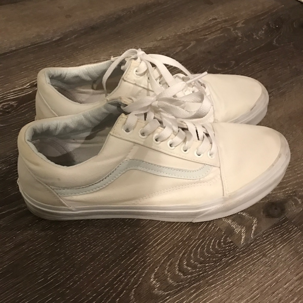 White/White Old Skool Vans